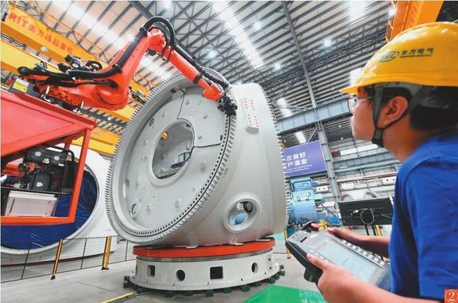 26兆瓦級海上風力發電機組在福州下線